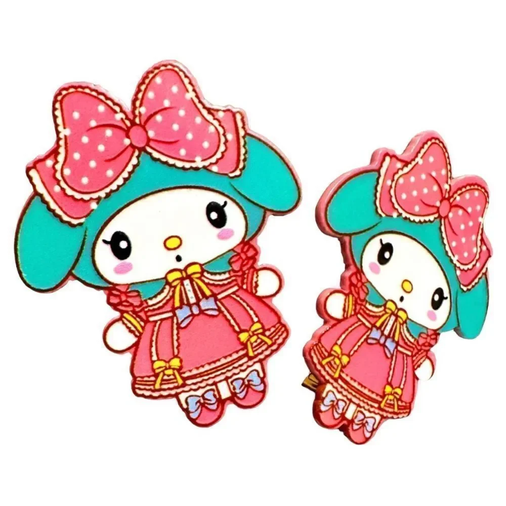 My Melody Hair Clips 2 Pcs – Cute Sanrio Acrylic Barrettes with Pink Bow